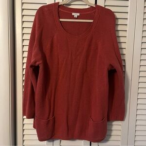 J. Jill Salmon Pink 3/4 Sleeve Pocket Sweater Size Extra Large Petite